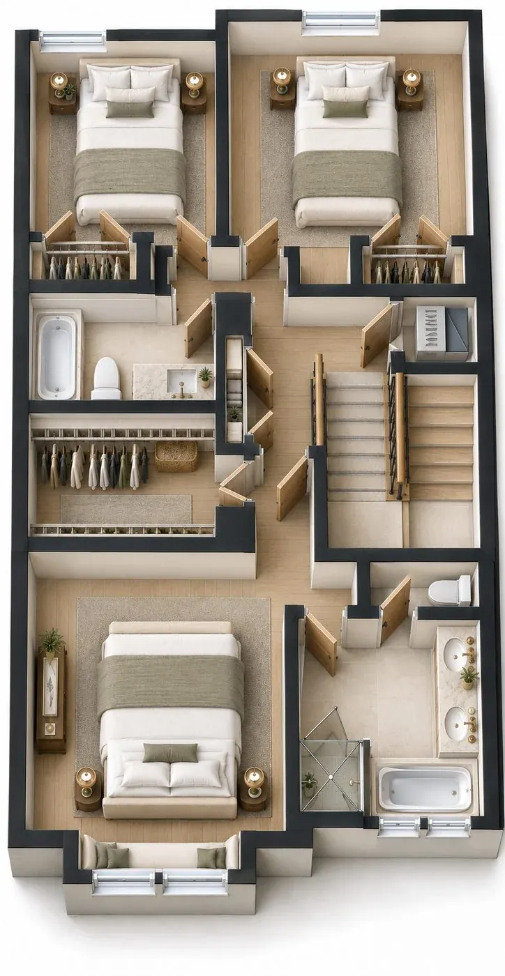 Townhome third floor with three bedrooms